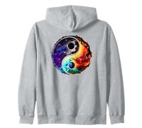 Yin Yang Feng Shui Ying Yang Zen Taijitu Colorido Galaxy Sudadera con Capucha