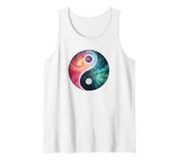 Yin Yang Feng Shui Ying Yang Zen Taijitu Galaxia Colorida Camiseta sin Mangas