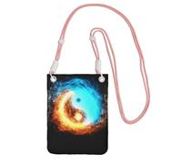 Yin Yang Fire And Ice - Bolsa de mensajero estampada compacta y ligera adecuada para viajes diarios, viajes y compras, Pink, Talla única