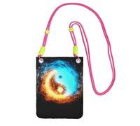Yin Yang Fire And Ice - Bolsa de mensajero estampada compacta y ligera adecuada para viajes diarios, viajes y compras, fucusia, Talla única