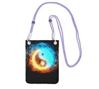 Yin Yang Fire And Ice - Bolsa de mensajero estampada compacta y ligera adecuada para viajes diarios, viajes y compras, Purple, Talla única