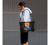 Yin Yang Fire Water - Bolsa de viaje con estampado de agua de fuego, bolsa de viaje, bolsa de artículos personales, para viajes, gimnasio, deportes, fin de semana, Black, Talla única