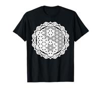 Yin Yang Flor Blanca De La Vida Mandala Geometría Sagrada Arte Camiseta
