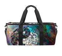 Yin Yang Head Pattern Sports Gym Bag Fitness Workout Duffel Bag Travel Bag Tote Bag for Women Men, multicolor, 17.7x9x9 inch