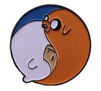 Yin Yang Jake Dog Finn Come Along with Me Adventure Time - Pin esmaltado de dibujos animados de 2,8 cm