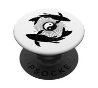 Yin Yang Japonés Koi Vintage Yoga Zen Budismo Budista PopSockets PopGrip Adhesivo