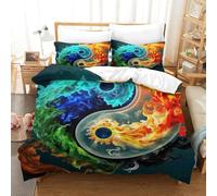 Yin-Yang Juego De Cama Absolutamente Impresionante Ultra Suave Microfibra E Impresión 3D para Sala Decorada Fácil De Limpiar con Cremallera para Niños