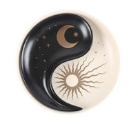 Yin & Yang - Juego de platos decorativos apilables con diseño de sol y luna creciente para joyas, llaves y pequeños elementos esenciales, elegante solución de almacenamiento para decoración del hogar