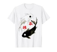 Yin Yang Koi Fish Japanese Ink Wash Traditional Asian Art Camiseta