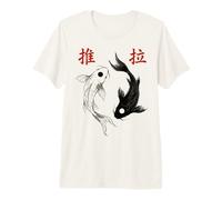 Yin Yang Koi Fish Japanese Ink Wash Traditional Asian Art Camiseta Premium