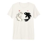 Yin Yang Koi Fish Japanese Ink Wash Traditional Asian Art Camiseta Premium