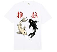 Yin Yang Koi Fish Japanese Ink Wash Traditional Asian Art Comfort Colors Adult Heavyweight T-Shirt