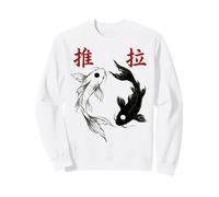 Yin Yang Koi Fish Japanese Ink Wash Traditional Asian Art Sudadera