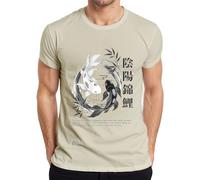 Yin Yang Koi Piscis Zen Japón Bambú Armonía Camiseta Hombre, naturaleza, XL