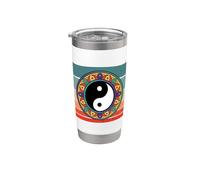 Yin Yang Mandala Equilibrio Armonía Filosofía Simbolismo Vaso térmico de acero inoxidable de doble pared