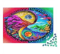 Yin Yang Paisaje Natural Puzzle de 1000 Piezas Papel para Adultos Mandala Art Juego de Puzzle 1000 Piezas Relax Decoración Regalo Familiar 70x50cm/1000pcs