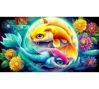 Yin-Yang Papel Reciclado Puzzle para Adultos 1000 Piezas Juego Familiar Divertido & desafiante para Adultos y niños de 12 años y más 38x52cm/1000pcs