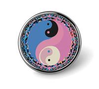 Yin Yang - Patrón redondo con solapa esmaltada y broche de botón personalizado, decoración de ropa, unisex, soporte para insignias, sombreros, bolsas, decoración