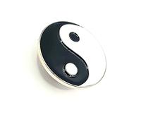 Yin & Yang - Pin de metal esmaltado con filosofía china en blanco y negro