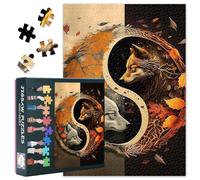 Yin Yang Puzzle de 1000 piezas para adultos - sofisticado puzle familiar con diseño de lobo, 70 x 50 cm, rompecabezas de animales para mujeres, regalo para decoración de la vivienda
