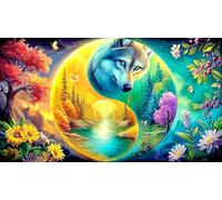 Yin-Yang Puzzle para Adultos 1000 Piezas Desafío de Juego Educativo Extremadamente difícil para Actividad en casa & Regalo Divertido 38x52cm/1000pcs