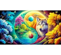 Yin-Yang Puzzle para Adultos 1000 Piezas Juego Educativo relajación Regalo Divertido & Actividad en casa para Adultos y niños de 12+ años 70x50cm/1000pcs