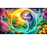 Yin-Yang Puzzle para Adultos y niños 1000 Piezas Papel Reciclado Juego de Puzzle Juegos educativos para Actividad en casa & Regalo Divertido 38x52cm/1000pcs