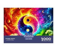 Yin-Yang Puzzle Refinado para Tardes Calmadas En El Hogar, Desarrollado En Torno A Fantasía para Favorecer Enfoque Mental Cooperación Y Bienestar Compartido 52x38cm/1000pcs