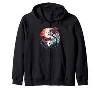 Yin Yang Sakura Árbol Budismo Taiji Tai Chi Meditación Zen Sudadera con Capucha