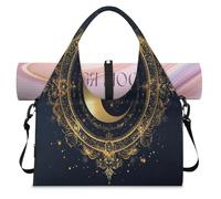 Yin Yang Tai Chi - Bolsa deportiva de lona con compartimento para zapatos, fin de semana, bolsa de equipaje para gimnasio, yoga, viajes, color, L, Bolsa de viaje