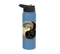 Yin Yang Tree of Life Moon Sun Duality Stainless Steel Insulated Water Bottle