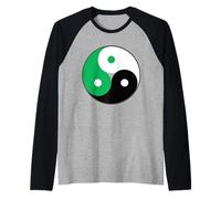 Yin Yang Trinität Spirituell Símbolo Erde Sonne Mond Natur Camiseta Manga Raglan
