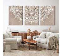 Yinaa 3 piezas de pinturas de lienzo cuadro beige taupe Boho carteles e impresiones de dormitorio nórdico cuadro de pared sala de estar decoración del hogar 40x60cmx3pcs sin marco
