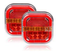 Yinaolan 2 luces LED traseras para remolque, 12/24 V, impermeables, luz trasera LED, luz de freno, luz indicadora de señal de giro para caravana, furgoneta, barco, camper, camión, tractor