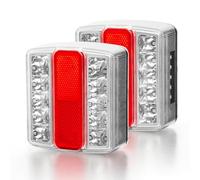 Yinaolan 2 uds luces traseras para remolque 18LED 12V luces de giro de freno luz de matrícula IP67 impermeable camión caravana Van barco lámpara E-Mark