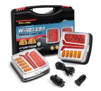 Yinaolan 2 x Luces Traseras Magnéticas para Remolque Inalámbricas, Inalámbricas Led con Imán, Juego de Luces Traseras Led Impermeables, E-mark E9 Recargable 12v