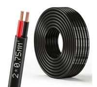 Yinaolan Cable plano gemelo 2 × 0,75 mm² de 2 núcleos Cable eléctrico de cobre 12 V/24 V, color rojo/negro, cable de barco para automóvil, 10 metros