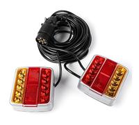Yinaolan Kit de Luces de Remolque LED Magnéticas de 12 V, 2 Piezas Luces de Freno Traseras de Remolque Impermeables Juego de Lámparas de Señal de Giro con Cable de 7,5 m y Enchufe de 7 Pines