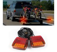 Yinaolan Kit de Luces de Remolque LED Magnéticas de 12 V, 2 Piezas Luces de Freno Traseras de Remolque Impermeables Juego de Lámparas de Señal de Giro con Cable de 7,5 m y Enchufe de 7 Pines