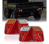 Yinaolan Kit de luces traseras de remolque 12V/24V a prueba de agua de la señal de giro freno cola inversa niebla reflector de luz con 25cm cable 6 núcleos para el caravana camión furgoneta tractor