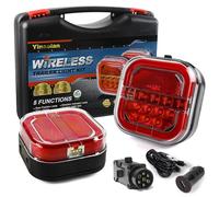 Yinaolan Kit de luces traseras LED inalámbricas magnéticas para remolque, 12/24 V, juego de luces indicadoras de luz trasera de freno recargables impermeables para tractor, RV, aprobado por ECE