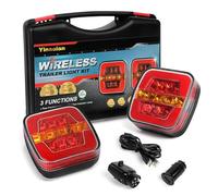 Yinaolan Kit de luces traseras LED inalámbricas magnéticas para remolque, imán de tablero de iluminación para remolque de 12/24 V, 5 funciones, resistente al agua, certificación E-Mark