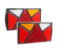 Yinaolan Kit de luces traseras para remolque, 12 V/24 V, impermeable, indicador/freno/trasera/marcha atrás/niebla/luz reflectora con cable de 6 cables de 45 cm de largo para RV, camión, coche