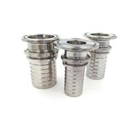 YINCKXY Adaptador Sanitario Acero Inoxidable 316L 1/2"-4", Conector Manguera a Junta Triple Abrazadera, Accesorio Alta Presión para Elaboración Cerveza Bebidas DIY, 1 Unidad(32mm Barb K50.5mm)