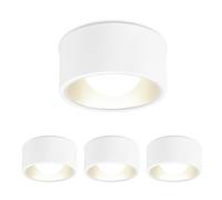 YindaLux 4x Foco de Superficie Blanco GX53 7W 800LM 4000K Blanco Neutro 230V, Redondo Ø130x60mm Aluminio Downlight LED Techo Superficie para salone pasillo cocina