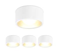 YindaLux 4x Foco de Superficie Blanco incl. GX53 LED de 7W 800LM 3000K Blanc chaud 230V, Redondo Ø130x60mm Aluminio Downlight LED Techo Superficie para salone pasillo cocina