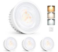 YindaLux 4x Módulos LED 230V Regulables, Ultra Planos Ø50x23mm, 5W 500LM IP44, Ángulo 38°, Repuesto GU10/MR16, 3 Colores 2700K/4000K/6500K, para Focos Empotrables y Plafón