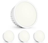 YindaLux 4x Módulos LED 230V, Ultra Planos Ø50x23mm, 5W 500LM IP44, Ángulo 120°, Repuesto GU10/MR16, 4000K/No Regulables, para Focos Empotrables y Plafón