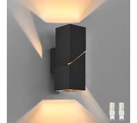 YindaLux Aplique Pared Interior 8W, Arriba y Abajo de la Lámpara con Bombillas LED G9 Reemplazables, 2700K Aplique Negro con Rendija de Luz, Luz Pared de Aluminio para Sala de Estar, 1 Pieza