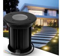 YindaLux Foco empotrables led exterior suelo para GU10 230V, IP67 ImpermeableFoco Empotrado en Suelo para Camino Jardín Pasarela Patio Piscina sobre el suelo, Redondo, Negro(sin bombilla)